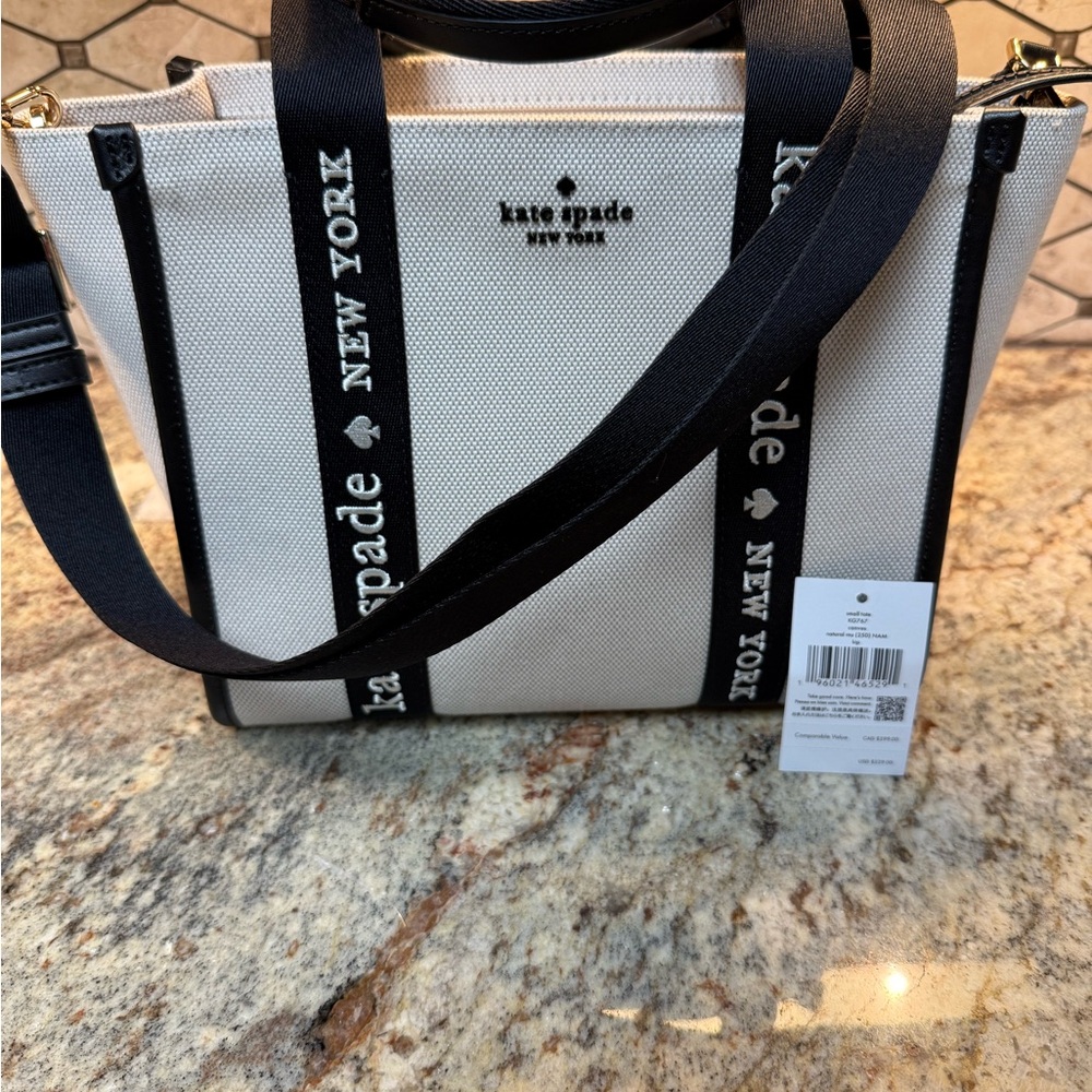 Kate Spade Black and Cream Crossbody Bag